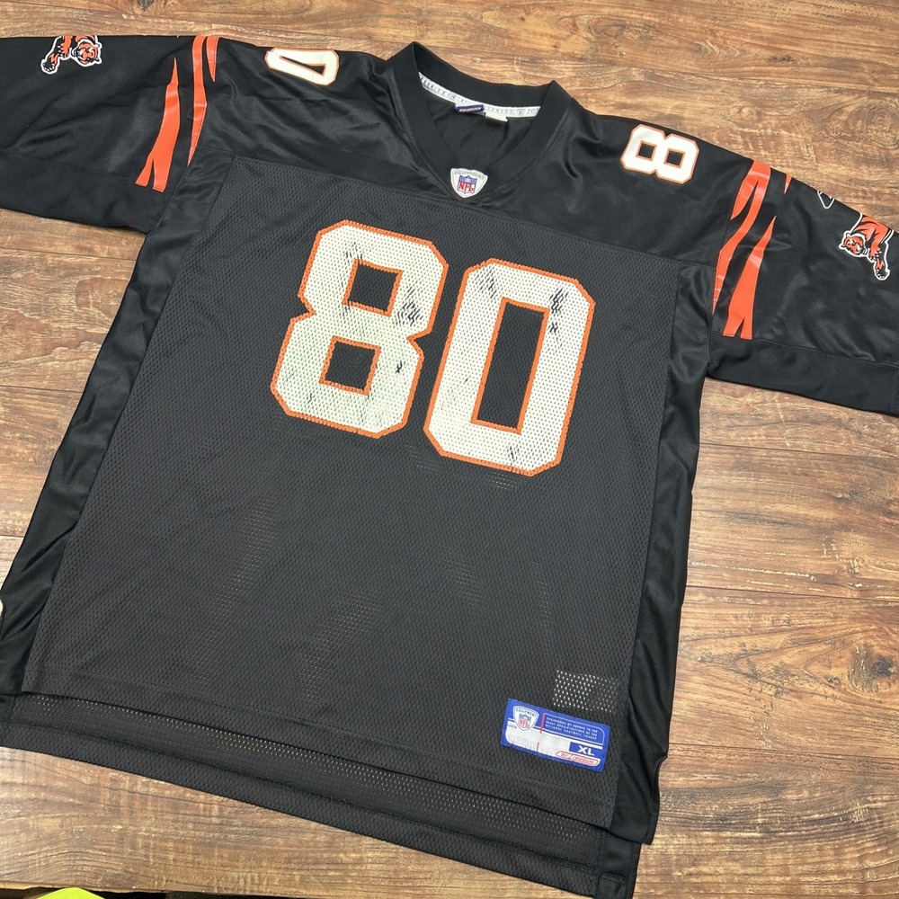 NFL Equipment Peter Warrick‎ Bengals #80 Reebok On-Field Black Jersey XL Mesh